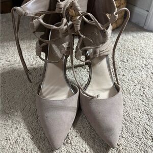 Women's Lace-Up Suede Heels